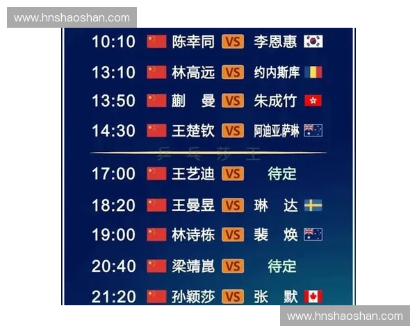 乒乓球比赛赛程安排及各阶段赛事时间表详解